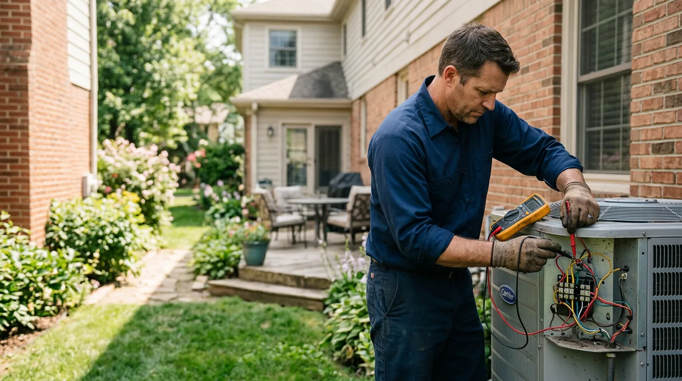 HVAC technician working near Higginsville, MO